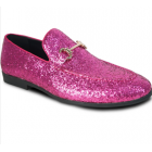 Bright Pink Sparkle Slip-on Tuxedo Shoes